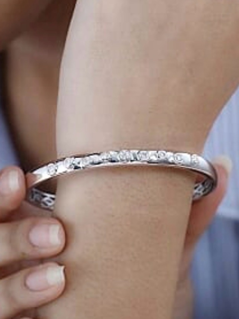 Platinum over Sterling Silver Moissanite Bangle 1.24 ctw - Bracelet Women'